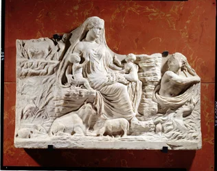 Personification of the earth mother, allegorical relief, Roman, Carthage